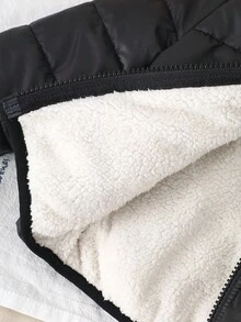 SHEIN Playful Pals Baby Boy Autumn&Winter Coat Casual Style Thicker And Warmer Jacket Winter Baby Jacket Toddler Winter Coat Fall - Black and White - View 6