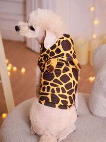 PETSIN 1 件宠物猫狗通用 3D 长颈鹿耳朵可爱卡通运动衫 - 彩色 - 查看 1