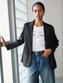 Lumivelle 万圣节女式西装外套简约服装女式黑色套装