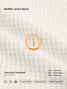 GLOWMODE ChillBound Zip Soft Warm Chill Lightweight Stretchy Waffle-Texture Fleece Ribbed Hem Cuffs Pockets Waist-Length Bomber Jacket Autumn Winter Outdoor Daily Casual - White - View 6