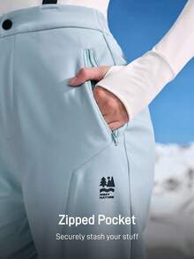 In My Nature Pantalones de esquí para mujer, pantalones rectos con botones y tirantes