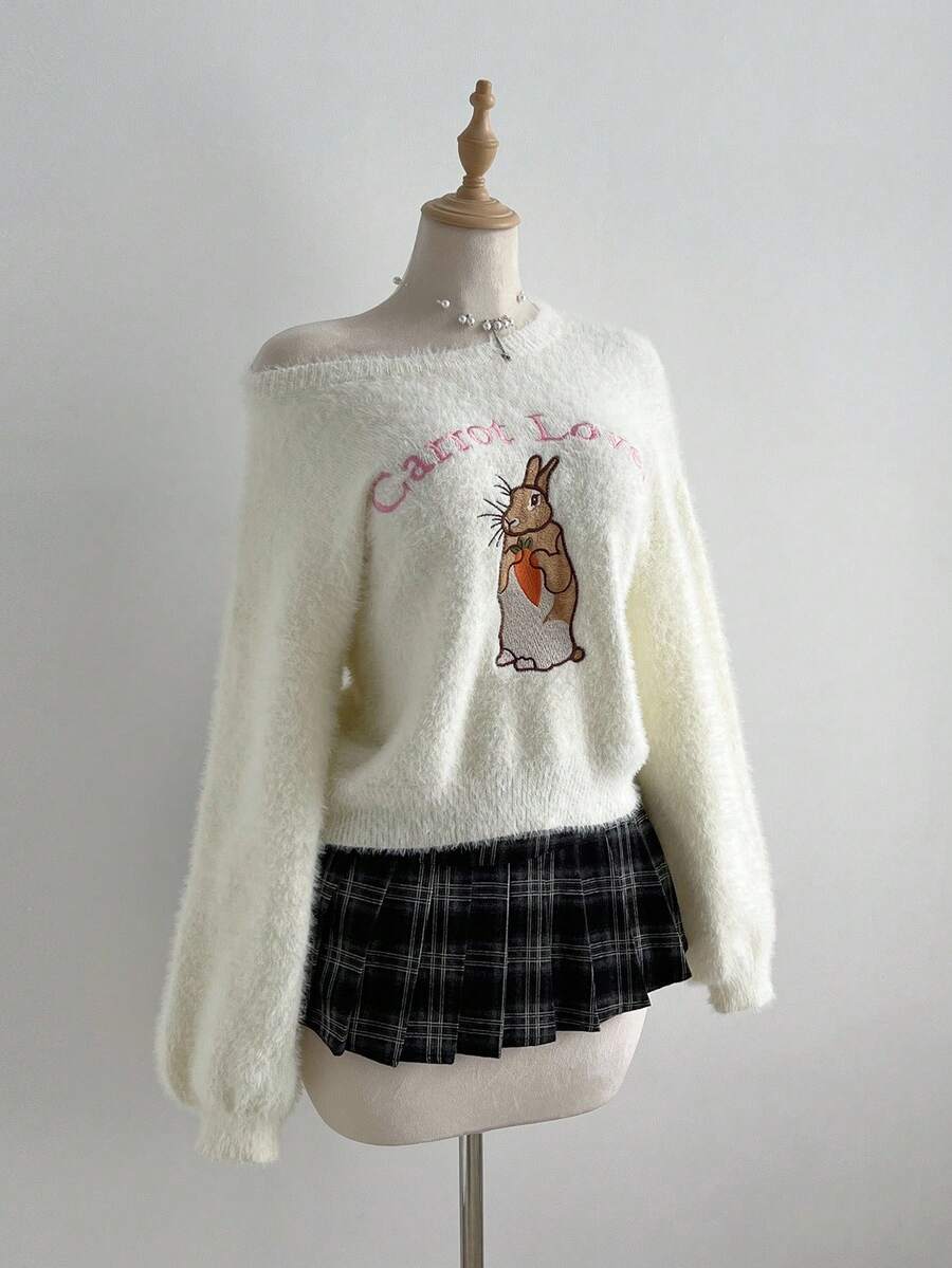 Elamini Cute & Casual Versatile Women Sweater - White - View 1