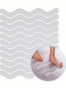 24pcs Anti Slip Shower Stickers Bathroom Anti-Slip Strip Peva Transparent Bathtub Anti-Slip Sticker Tape For Bathroom Tub Floor And Shower - Clear - View 1