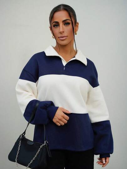 SAYEHFBABY Collared Striped Sport Jersey Sweatshirt Back To School Autumn Winter Cosy Fall Christmas Cute Everyday Capsule Wardrobe Y2K Streetwear Office Workwear Business Casual