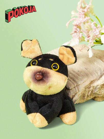 POKOJA LAND 1PC Móc khóa hình chó ong xấu xí dễ thương, thú nhồi bông mềm mại, túi đựng đồ chơi, trang trí ba lô, quà tặng vui nhộn dễ thương cho bé gái, bé trai, thanh thiếu niên, phụ kiện ô tô, ngày lễ tình nhân, sinh nhật, giáng sinh