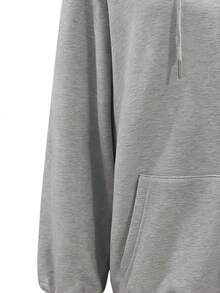 SHEIN 女士宽松休闲开襟卫衣 - 灰色 - 查看 3