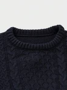 RueChic Men Cable Knit Crew Neck Regular Sweater - Grey - View 4