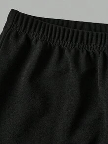 SHEIN Girlism 青少年女孩休闲宽松圆领卡通花朵图案套头长袖运动衫和喇叭裤两件套服装套装，适合秋冬日常穿着 - 淡紫色 - 查看 3