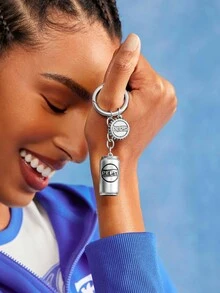 PEPSI X SHEIN 复古银色时尚趣味可乐罐钥匙扣包包吊坠饰物钥匙圈