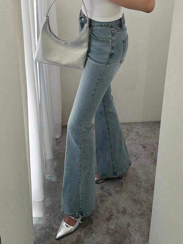 Women's Stretch Slim Fit Flare Elegant Jeans, All Season