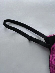 3件套性感蕾丝支撑浪漫简约钢圈可调节女士文胸 - 彩色 - 查看 4