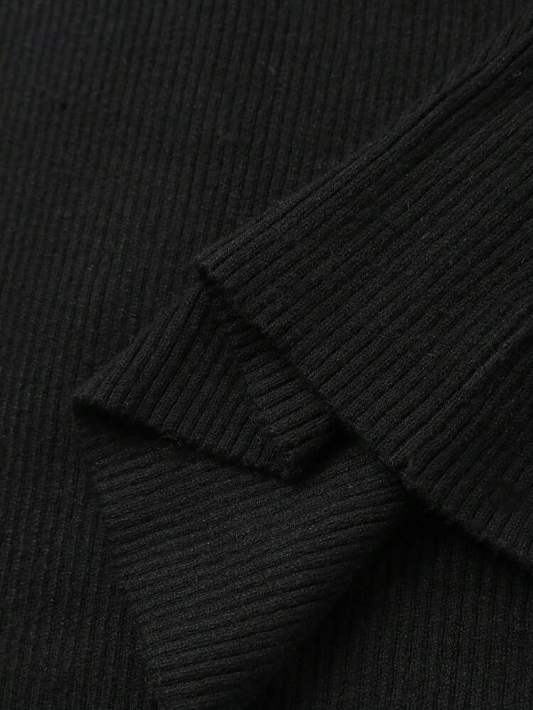 Elegant Contrast Color Bow Knitted Dress For Women, Autumn Sweater Dress