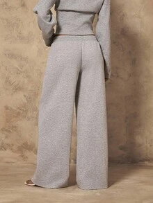 Chiquease 女士休闲舒适低腰宽松运动裤 - 灰色 - 查看 2