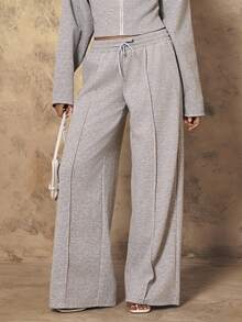 Chiquease 女士休闲舒适低腰宽松运动裤 - 灰色 - 查看 5