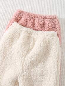 Cozy Pixies 4件套女婴卡通动物印花柔软针织圆领长袖运动衫和松紧腰裤套装 - 粉色 - 查看 6