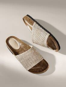 Solecia 女士时尚平底凉鞋，夏季沙滩度假户外拖鞋 - 銅色 - 查看 6