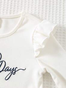 Cozy Pixies 2pcs Baby Girl Floral Print Knit Soft Round Neck Long Sleeve Pullover Top And Elastic Waist Pants Set Fall Winter - Multicolor - View 5