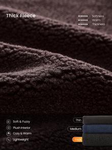 GLOWMODE Winter Chill Warm Quilted Fleece Thick Polar Flap Pockets Hip-Length Wool-Blend Shacket Shirt Jacket Autumn Winter Outdoor Daily Casual - Chocolate Brown - View 6