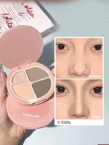 SHEGLAM Hypersculpt Highlight & Contour Palette-Cool, Multi-Use Matte Palette For Illuminating Highlighter, Blush, Contour, Eyeshadow, And Sculpting Powder Brand Beauty Makeup Face Paint Cosmetic For Women Girls Perfect For Fall Winter Ideal For Y2K Fancy Fashion Suitable For Birthday Christmas Present Party Ready Best Color