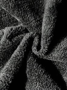 SHEIN CURVE+ Winter Plus Size Women Black Non-Stretch Thermal Lined Long Sleeve Denim Jacket