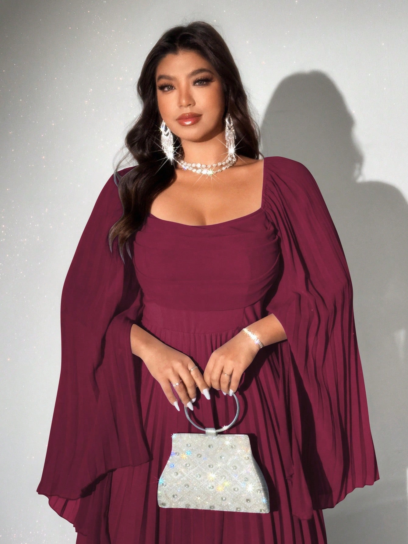 Viva Relle فستان ماكسي أنيق للنساء ذوات الحجم الكب...