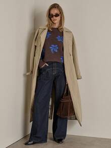 COSMINA Women's Casual Floral Patterned Crew Neck Sweater, Autumn/Winter Sweaters For Women