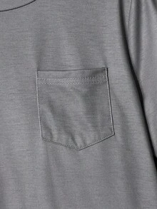 SHEIN 2 pièces/Set Pyjama pour garçons adolescents, T-shirt à manches courtes de couleur unie décontracté et pantalon imprimé à carreaux - Multicolore - Voir 5