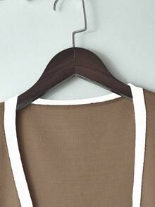 GlowEve 新款时尚简约开衫，百搭欧美时尚针织上衣 - 摩卡棕 - 查看 4