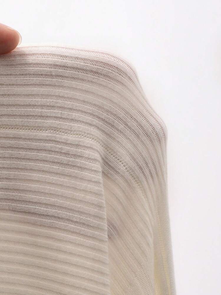 Women's Casual Solid Color Slim Fit Ribbed Sweater, Autumn