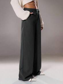 TRNVIE Women's Minimalist Elegant Commuter Straight-Leg Pants, Versatile Fall Cloth For Women