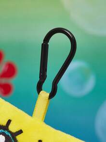SpongeBob SquarePants | SHEIN 1pc Plush Cartoon Embroidered Bag Charm, Cute Expression, Can Be Hung On Bags, Backpacks - Yellow - View 5