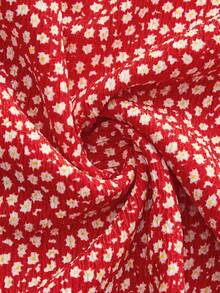 lacRébo Vintage Red Floral Print Blouse With Oversized Lace-Trim Collar And Long Sleeves Spring Women Spring Spring Summer New Year - Red - View 8