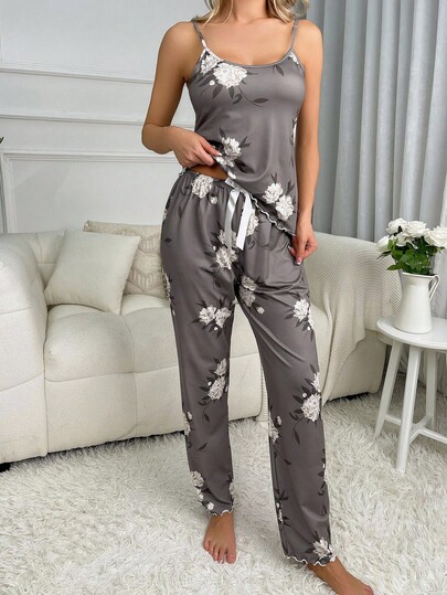 Bloemen Print Bow Front PJ Set Pajama view 3