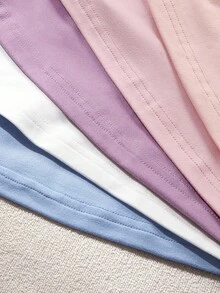 5pcs/Pack Girl's Underwear, Multi-Pack, Preteen Girls' Stylish Collar Thin Comfortable Knitted Undershirts Backto SchoolFashion Fall Winter