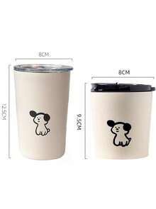 304不锈钢带盖水杯女士咖啡杯办公室高颜值保温杯随身礼品杯 - 芥末黃 - 查看 4