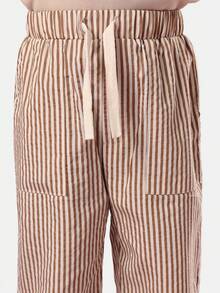 SUMWON Cotton Kids Orange Soda Print Sweatshirt And Striped Pants Set Classic Retro Beverage Design Casual Wear Outfit For Children - Khaki - View 7