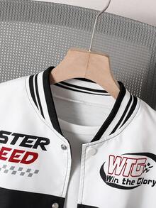 SHEIN 1件Tween男童红色印花休闲背心 - 黑色 - 查看 5