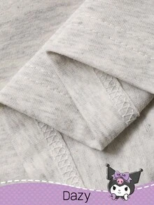 DAZY HELLO KITTY AND FRIENDS | SHEIN 女士休闲卡通图案插肩袖宽松上衣和裤子家居服套装，春秋季，舒适保暖，秋冬服装 - 淺灰色 - 查看 8