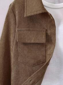 Sparklyn 2件套纯色男童休闲衬衫和裤子套装 - 棕色 - 查看 5