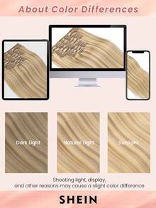 Clip In Hair Extensions Real Human Hair 9PCS 120g Clip Ins Human Hair Extensions 14-16 Inches Straight Clip In Extensions Remy Human Hair For Women Highlight Blonde #P18/22/60 - S18/22/60 - View 10
