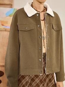 Chiquease Women's Casual Versatile Thermal Lined Jacket, Autumn/Winter - Brown - View 4