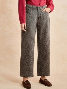 Écloséra Quần Jeans Denim Thường Ngày Cho Nữ, Thời Trang & Đơn Giản Để Mặc Hàng Ngày - màu nâu - Xem 5