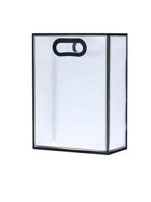 1/5/10个装透明礼品袋，简约镂空提手设计PVC礼品包装袋，适用于派对 - 白色 - 查看 5