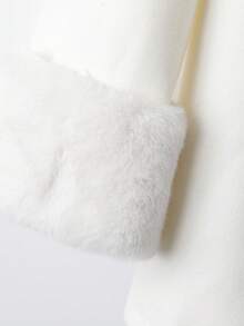 GlowEve 女士优雅纯色蝴蝶结装饰外套，秋冬季，圣诞节 - 米色 - 查看 5