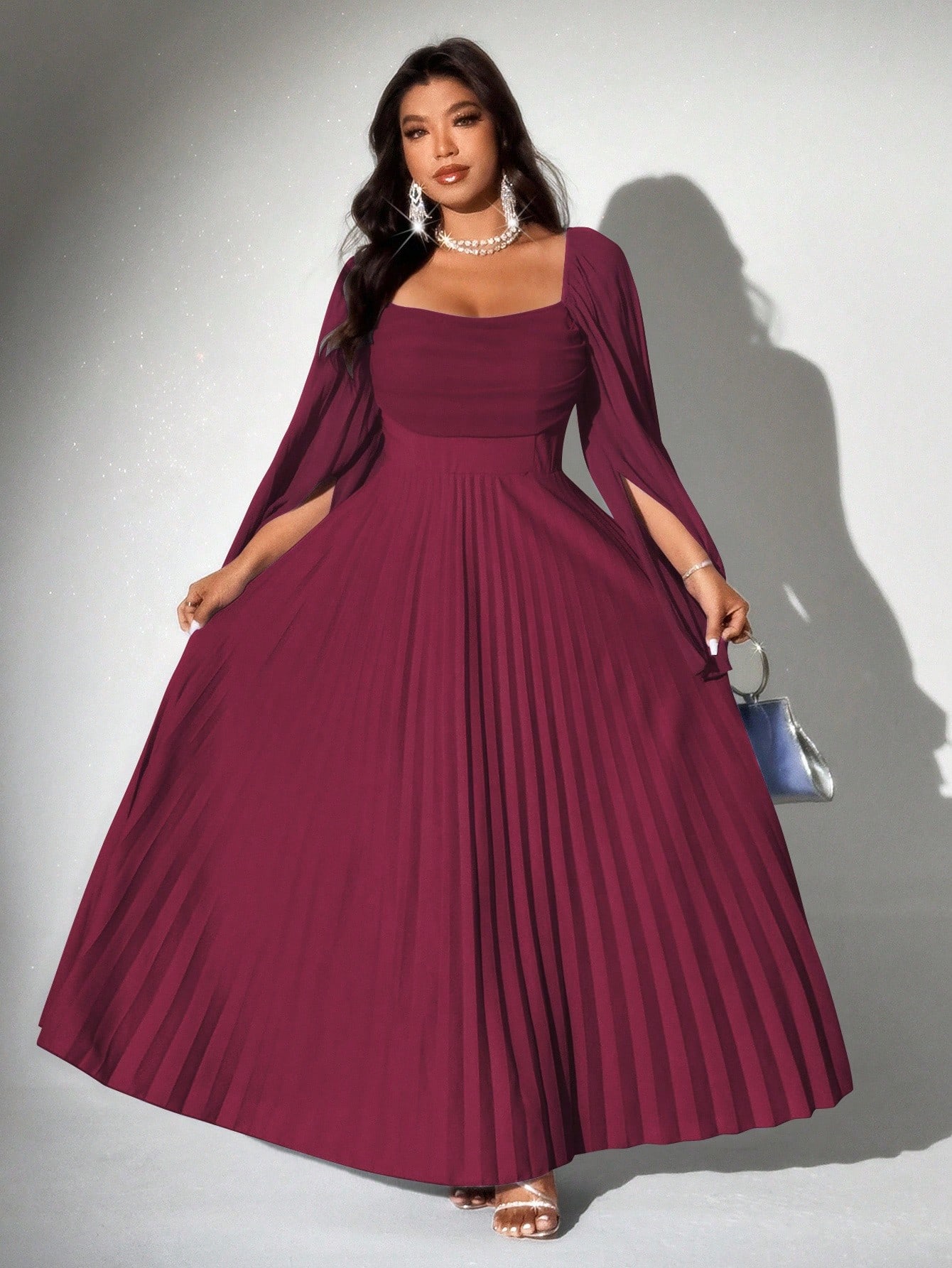 Viva Relle فستان ماكسي أنيق للنساء ذوات الحجم الكب...