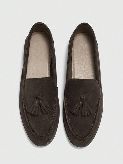 CUCCOO BIZCHIC Women's Fashionable Suede Tassel Comfortable Casual Loafers, Suitable For Commuting, Outdoor, Travel, Shopping, Work, Daily Wear For Christmas