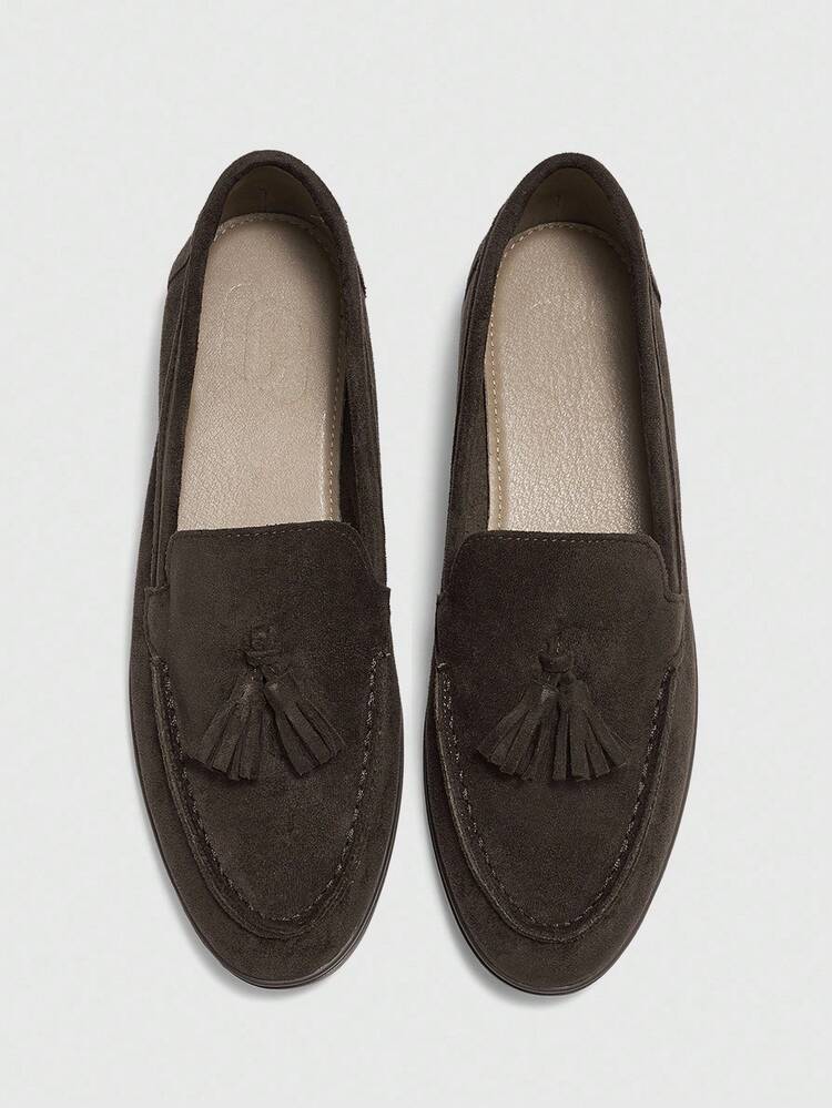 CUCCOO BIZCHIC Women's Fashionable Suede Tassel Comfortable Casual Loafers, Suitable For Commuting, Outdoor, Travel, Shopping, Work, Daily Wear For Christmas