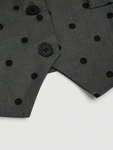 Sweetra Plus Size Women V-Neck Casual Fitted Short Solid Color Vest - Grey - View 4