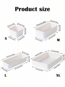Boîte de rangement en plastique blanc 4 6 5 9 pièces Ensemble d'organisateurs à tiroirs Plateau multifonctionnel pour salle de bain, coiffeuse, maquillage, cosmétiques, chambre, cuisine, bureau, petits outils. Solution de rangement et de décoration pour la maison - Blanc - Voir 16