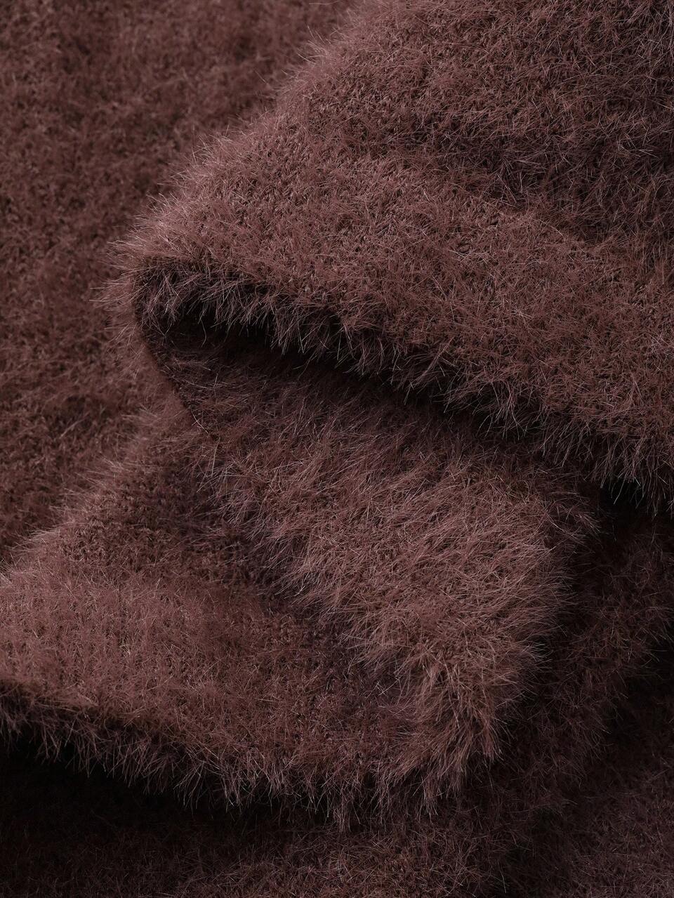 Women's Solid Color V-Neck Drop Shoulder Long Sleeve Sweater And Knit Pants Casual 2-Piece Set, Autumn/Winter